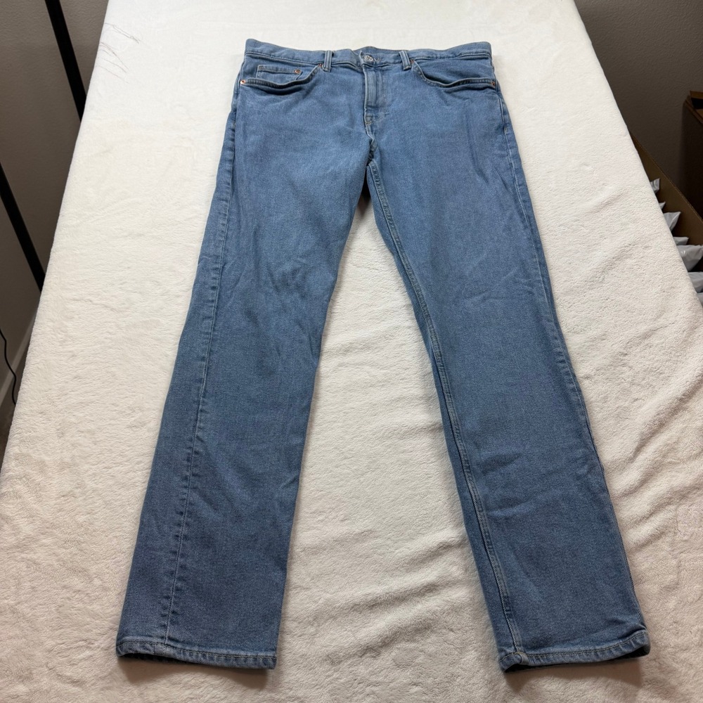 H&M Slim Fit Jeans Mens 34/30 Light Blue Good Stretch Denim 210617